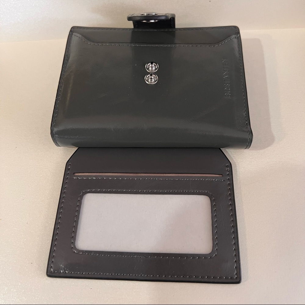 New Bostanten Leather Wallet Gray Removable Card Wallet - Picture 6 of 15